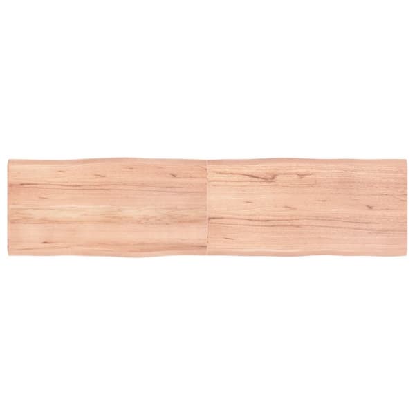 bordplade 160x40x(2-4) cm naturlig kant behandlet træ lysebrun