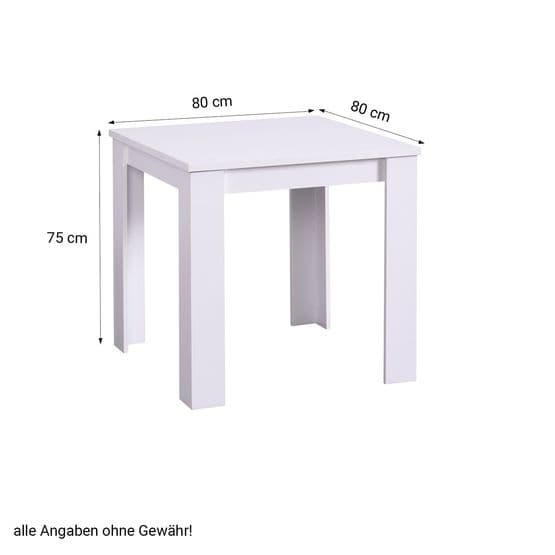 Spisebord - 4 sæder - 80x80 cm - Eg Hvid