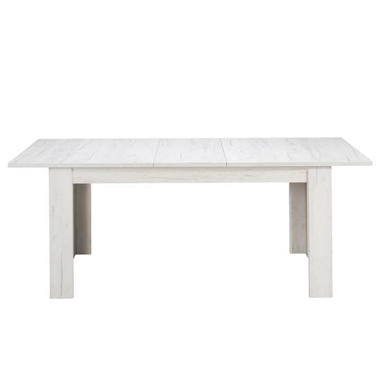 Spisebord - 8 Sæder Plus Indsats - 160x80 Cm - Eg Hvid