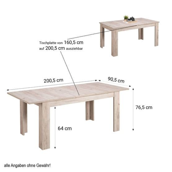 Matsalsbord - 8 Platser Plus Iläggsskiva - 160x80 Cm - Ek Grå