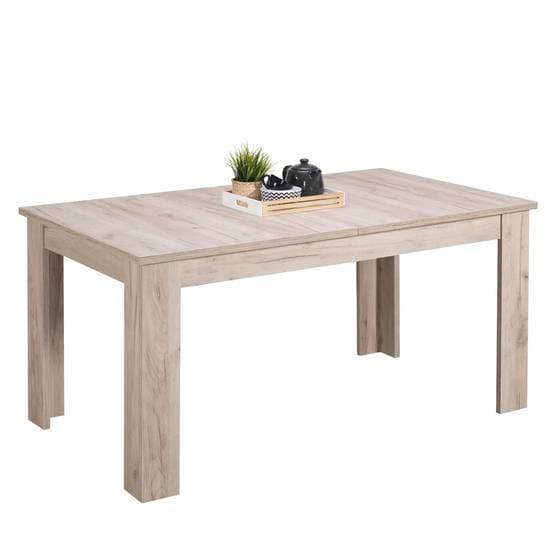 Spisebord - 8 Sæder Plus Indsats - 160x80 Cm - Egegrå