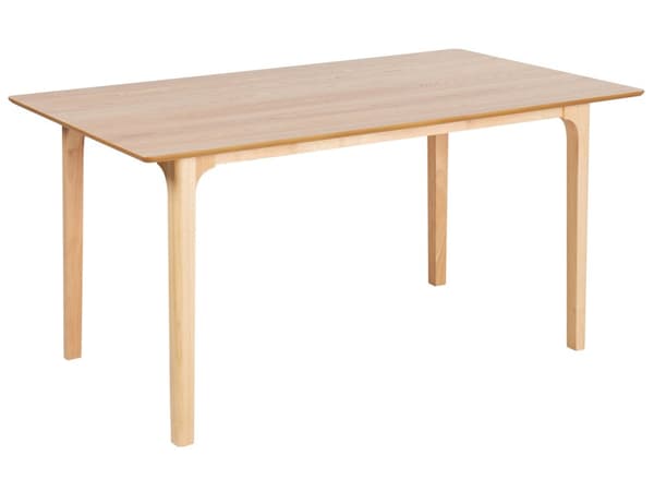Spisebord i lyst tre MDF 160 x 90 cm Topplate i askefiner Moderne design Kjøkkenbord