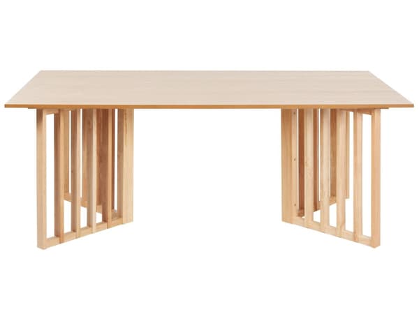 Spisebord i lyst tre MDF 200 x 100 cm Topplate i askefinér Moderne design Understell i Pannel