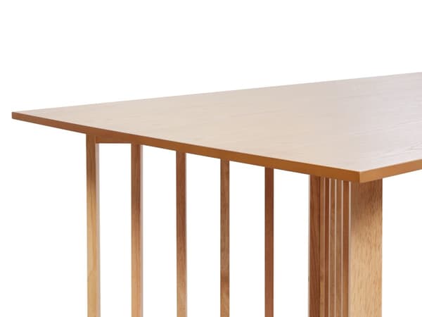 Spisebord i lyst tre MDF 200 x 100 cm Topplate i askefinér Moderne design Understell i Pannel