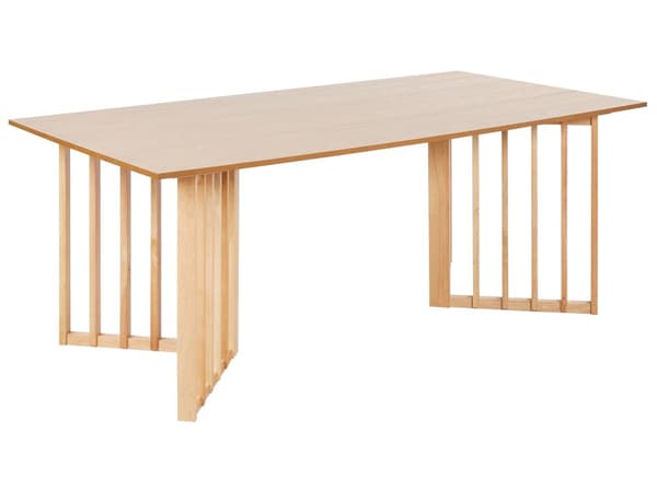 Spisebord i lyst tre MDF 200 x 100 cm Topplate i askefinér Moderne design Understell i Pannel