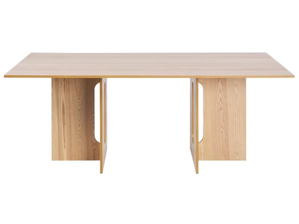 Spisebord i lyst tre MDF 200 x 100 cm Askfinérplate Moderne design Kjøkkenbord