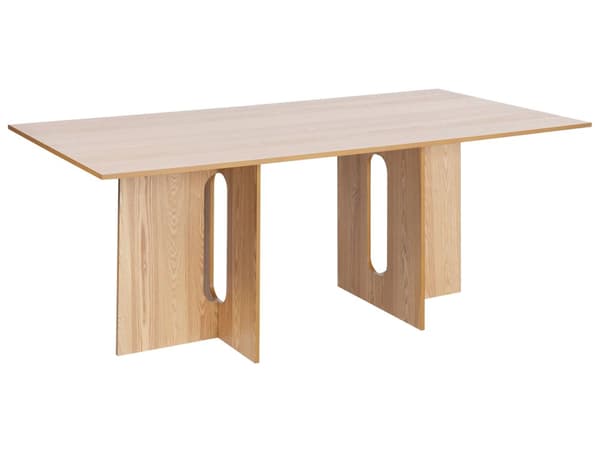 Spisebord i lyst tre MDF 200 x 100 cm Askfinérplate Moderne design Kjøkkenbord