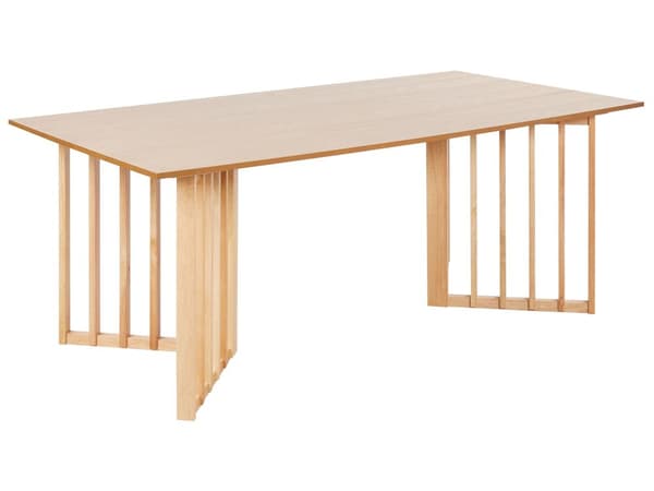 Spisebord lyst træ MDF 200 x 100 cm Ask finerplade Moderne design Pannel base