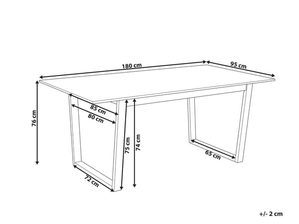 Matbord Ljust trä MDF 180 x 95 cm Skiva i askfanér Modern design Underrede i panel