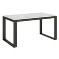 Miniatyrbild 1 av 4: Modernt utdragbart bord 6 till 20 platser L 160 till 420 cm vit och antracit metallram Likro