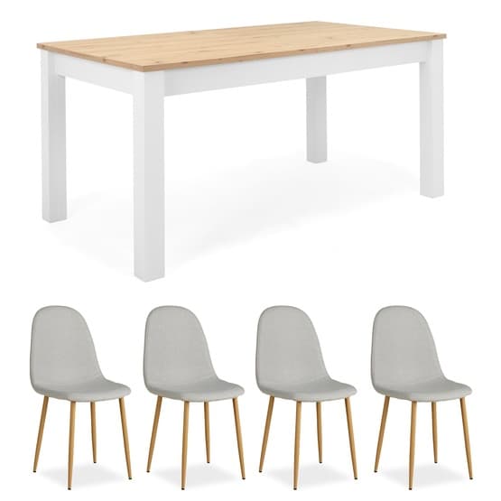 Spisebord med 4 stole - Hvid