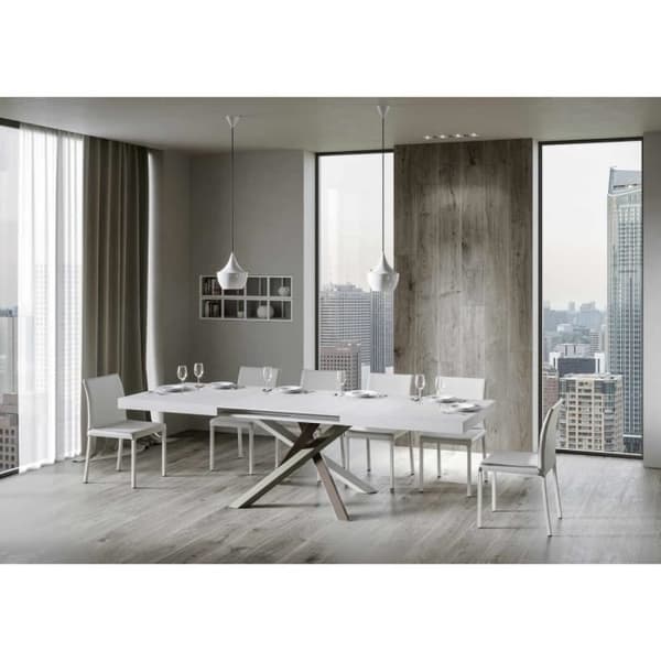 Utdragbart bord - Volantis - White Ash - 90x120/224 cm - För 10 personer
