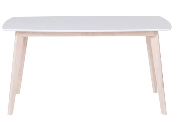 Spisebord hvid træ rektangulære ben 150 x 90 cm skandinavisk stil