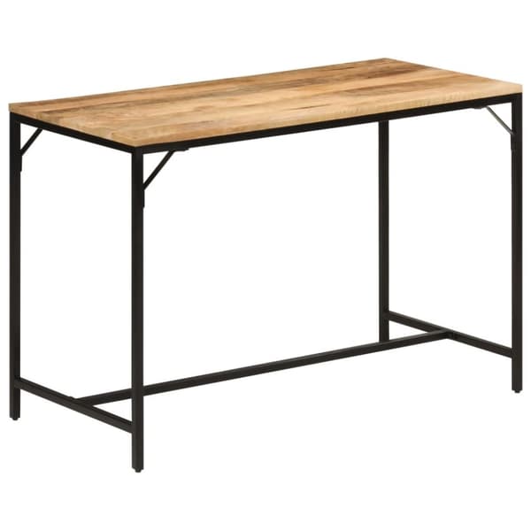 Ruokapöytä 110x55x75 cm täysi karkea mangopuu ja rauta