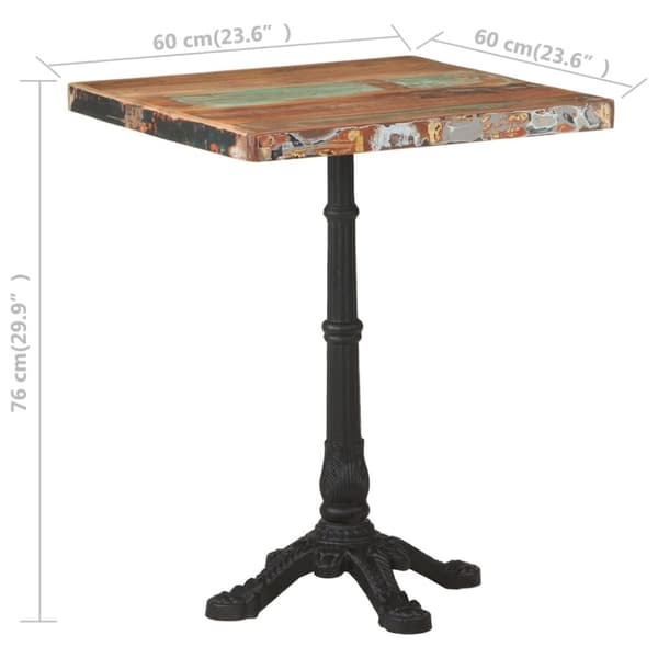 bistrobord 60x60x76 cm massivt genbrugstræ