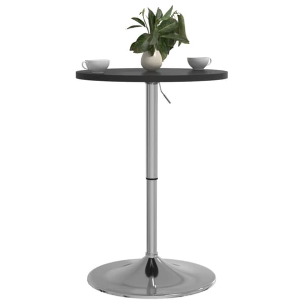 Baaripöytä musta 50x50x90 cm tekninen puu ja kromattu teräs