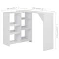 Miniatyrbillede 6 af 6: barbord med flytbar hylde 138x39x110 cm hvid