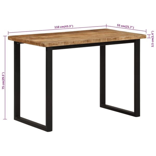 Ruokapöytä 110x55x75 cm täysi mangopuu