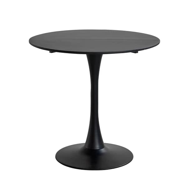 Pyöreä pöytä, moderni tyyli, pieni parvekepöytä, 80CM-musta