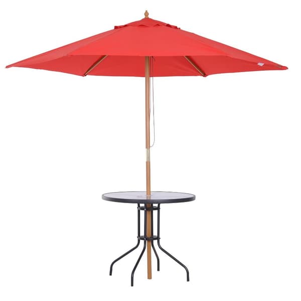 Nancy's Jesup Tuintafel - Balkontafel - Bistrotafel - Parasolgat - Gehard Glas - Metaal - Svart - 80 x 80 x 72 cm