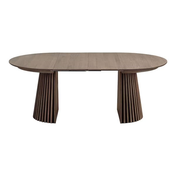 Osaka spisebord inkl. 2 tilleggsplater ø120x120-160-200cm smoked eik finer.