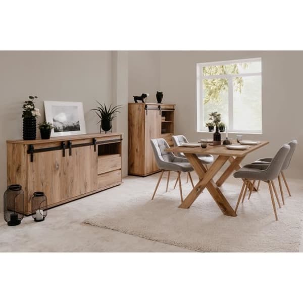 MANZANO enkelmatbord - Rektangulärt - Flagstaff Ekdekor - 8 personer - L160 x H75 x D90 cm