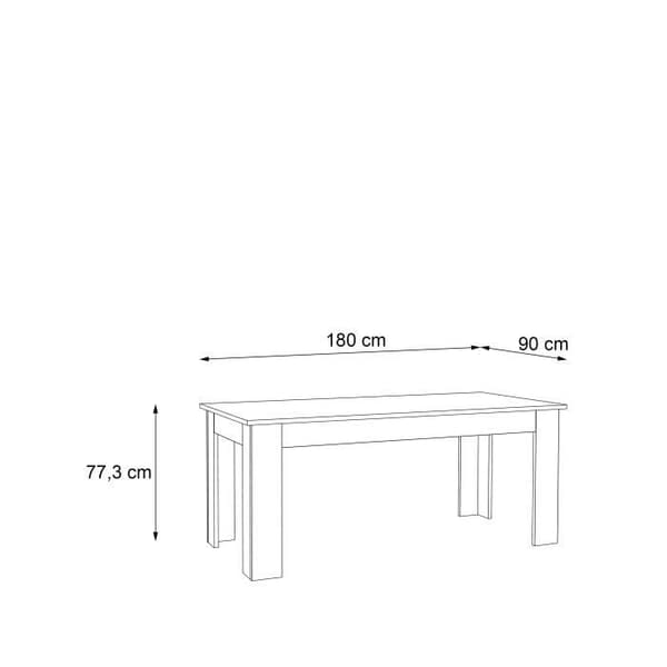 PILVI matbord - 8 personer - Vit - L 180 x I90 x H 75 cm