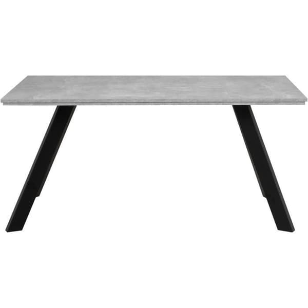 KONSTANZ enkelmatbord - 6 till 8 personer - Betong och svart melamin - L160 x H75 x D90 cm