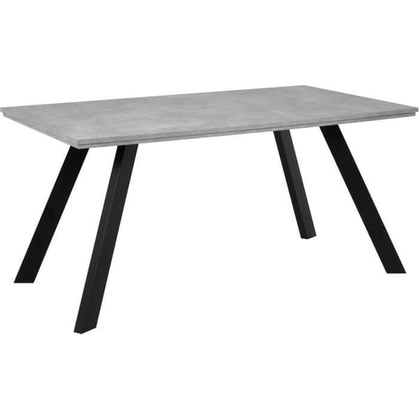 KONSTANZ enkelmatbord - 6 till 8 personer - Betong och svart melamin - L160 x H75 x D90 cm