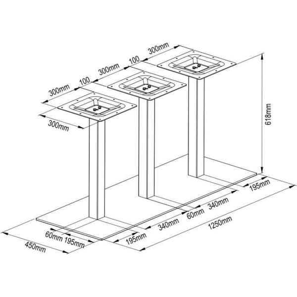 QUADRATO utdragbart matbord - 8 till 12 personer - Ek och svart melamin - L160-240 x H75 x D80 cm
