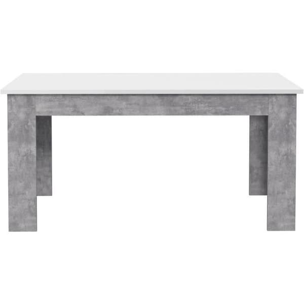 PILVI matbord - 6 till 8 personer - Vit och ljus betong - Modernt - L 160 x D 90 x H 75 cm