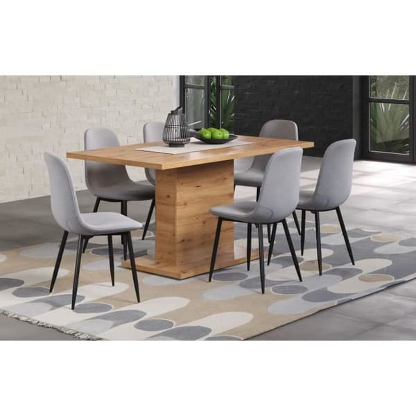 FÖLJ fast matbord för 6 personer - Artisan ekmelamin - L160 x D80 x H76 cm - TRENDTEAM