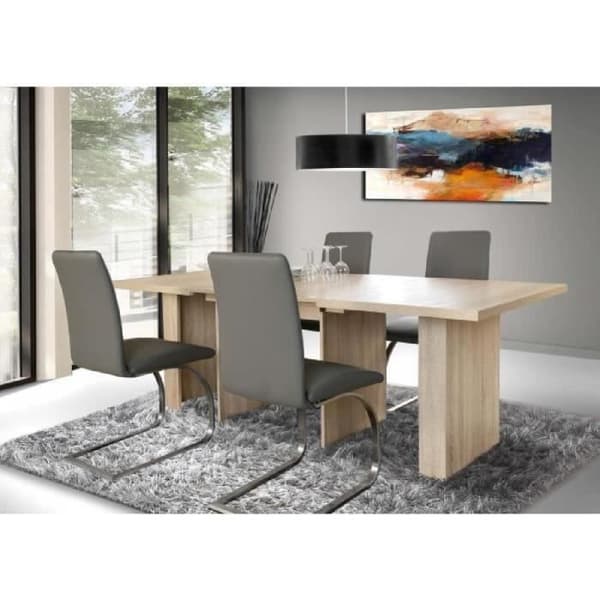 Utdragbart matbord för 6 till 12 personer modern stil Sonoma ekdekor - MIDDAG - L 140-273 x B 90 cm
