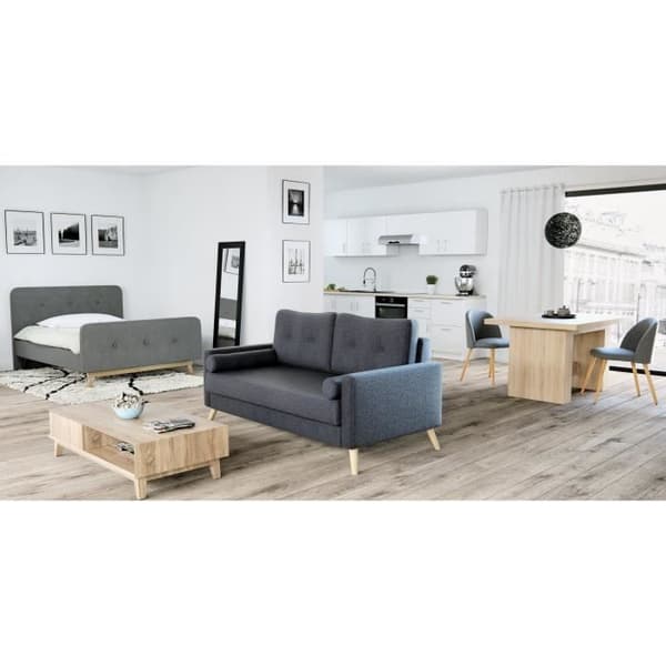 Utdragbart matbord för 6 till 12 personer modern stil Sonoma ekdekor - MIDDAG - L 140-273 x B 90 cm