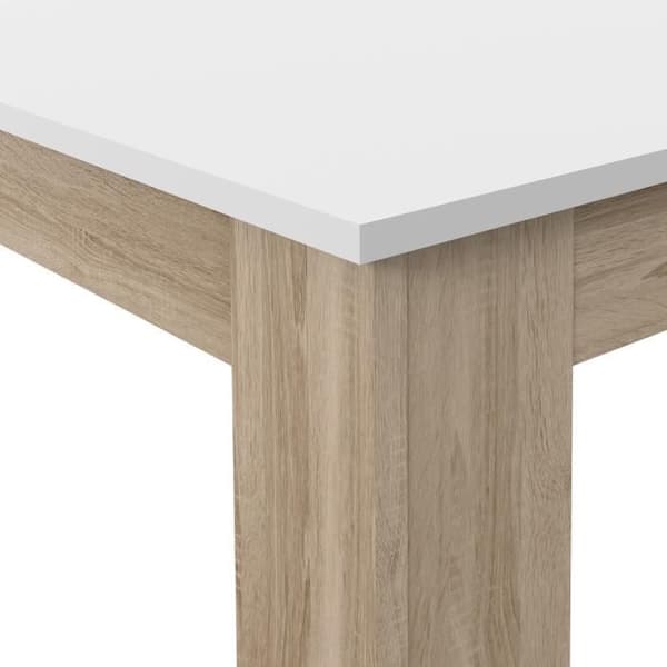 PILVI matbord - 4 personer - Vit och Sonoma ek - L 140 x D 90 x H 75 cm