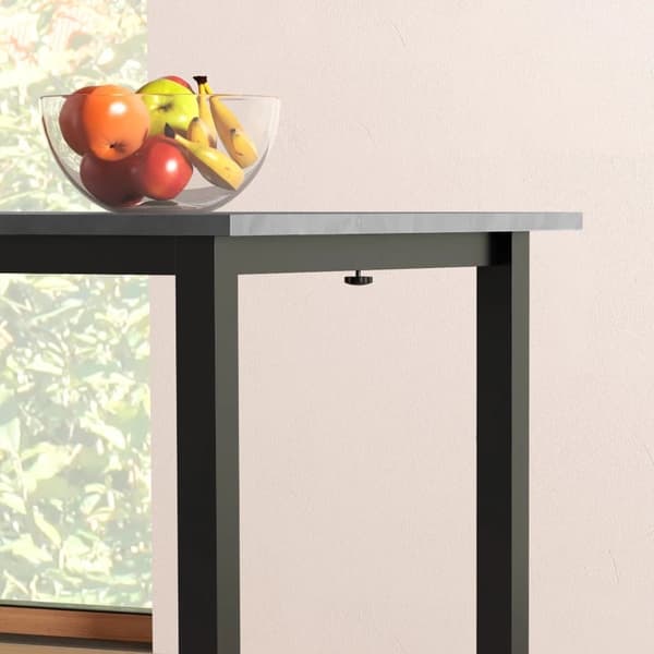 Rootzin ruokapöytä - Keittiön pöytä - Jatkettava - Liukumaton lattia - 6 hengelle - MDF-teräs - Tummanharmaa - 160L x 70W x 76K cm