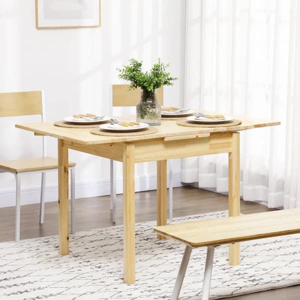 Rootz Spisebord - Lavet af massivt træ - Foldebord - Udtrækbart - Naturligt - 120cm x 80cm x 75cm