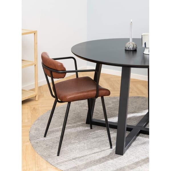 Malika spisebord Ø120cm sort.