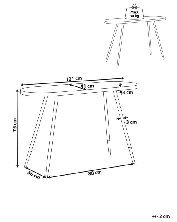 Konsolbord Mörkt trä MDF Guldbas Vardagsrum Hallmöbler Minimalistisk Design
