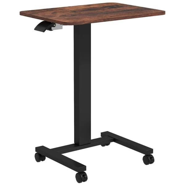 Rootz stående skrivebord - Laptopbord - Højdejusterbar - 4 hjul - Brun + Sort - 65 cm x 48 cm x 108 cm