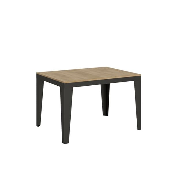 Utdragbart bord 90x120/224 cm Flame Evolution Ek Natur Antracitstomme