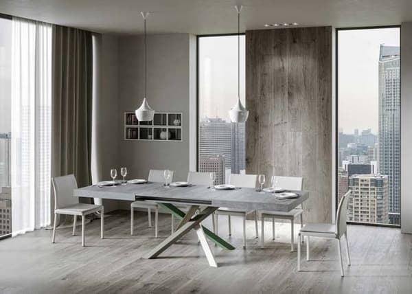 Utdragbart bord 90x160/420 cm Volantis Cementstomme 4/A