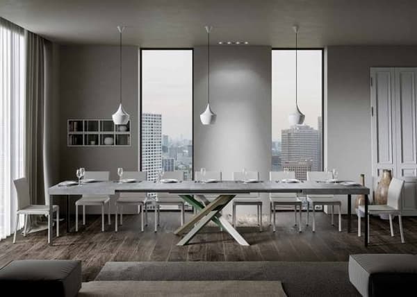 Utdragbart bord 90x160/420 cm Volantis Cementstomme 4/A
