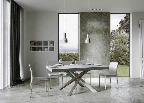 Utdragbart bord 90x160/420 cm Volantis Cementstomme 4/A