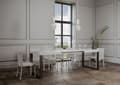 Miniatyrbild 3 av 5: Utdragbart bord 90x180/440 cm Tecno White Ash Antracitstomme
