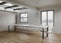 Miniatyrbild 4 av 5: Utdragbart bord 90x180/440 cm Tecno White Ash Antracitstomme