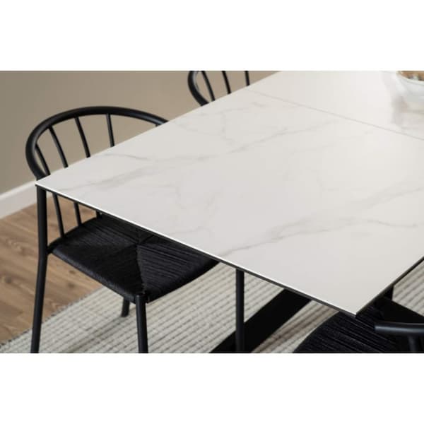 Irwine spisebord 90x168/210cm inkl. 1 tilleggsplate hvit.