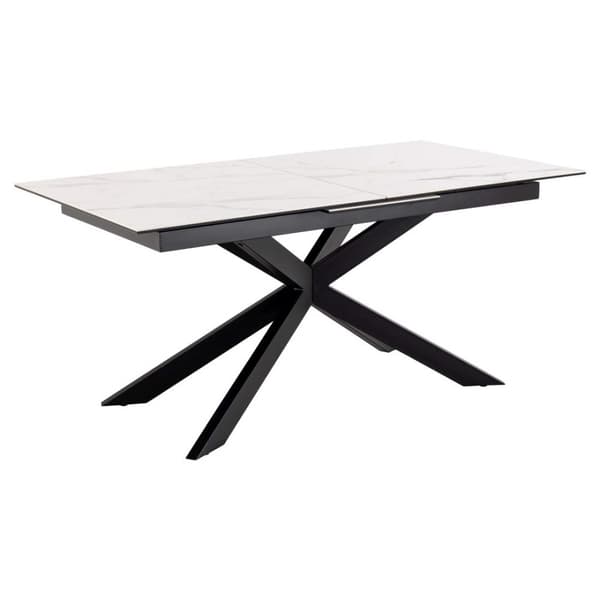 Irwine spisebord 90x168/210cm inkl. 1 tilleggsplate hvit.