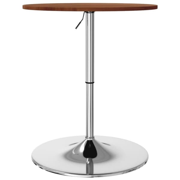 vidaXL barbord Ø60x89,5 cm massivt egetræ mørkebrun