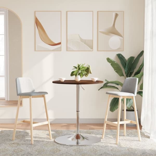 vidaXL barbord Ø60x89,5 cm massivt egetræ mørkebrun